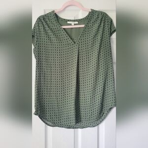 Olive Green Polka Dot Women's Top